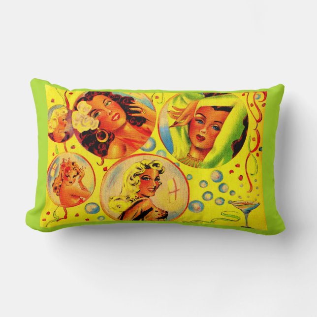 1940s glamour meisjes print kussen (Voorkant)