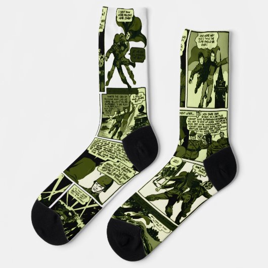1940's Green Lama Comic Strip Socks Sokken (Links)