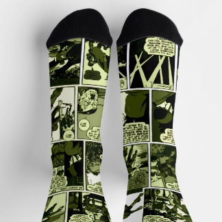1940's Green Lama Comic Strip Socks Sokken