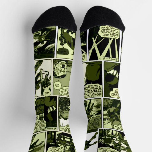 1940's Green Lama Comic Strip Socks Sokken (Top)