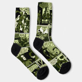 1940's Green Lama Comic Strip Socks Sokken (Rechts)