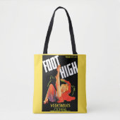 1940s groentestiket Foot High Forces Tote Bag (Voorkant)