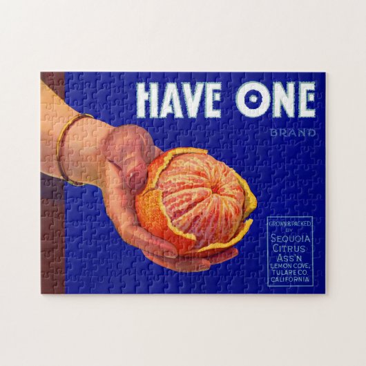 1940s Heb één sinaasappelkratlabel Legpuzzel (Horizontaal)