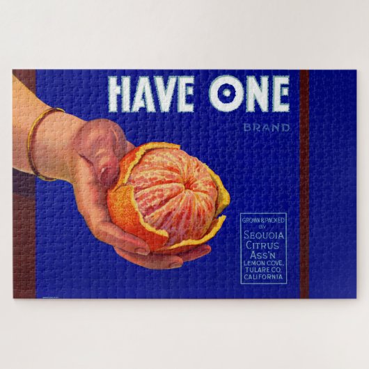 1940s Heb één sinaasappelkratlabel Legpuzzel (Horizontaal)