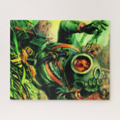 1940s illustratie onderzeese duiker legpuzzel (Horizontaal)