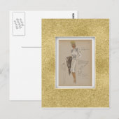 1940s Kat jasje Zacht lichaam Perky Peplum Briefkaart (Voorkant / Achterkant)