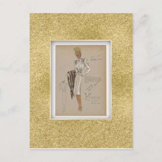 1940s Kat jasje Zacht lichaam Perky Peplum Briefkaart (Voorkant)