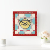 1940s Keukenpatroon w / gele theepot Vierkante Klok (Huis)