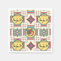 1940s Keukenpatroon w / Gele theepotten