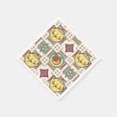 1940s Keukenpatroon w / Gele theepotten Servetten (Hoek)