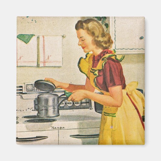1940s Koken Huisvrouw Magneet (Voorkant)