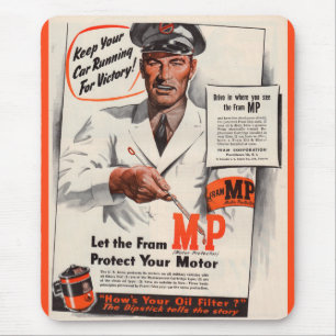 1940s laat je auto draaien voor overwinning en rec muismat