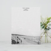 1940's Lake Michigan Beach Scene Briefhoofd (Staand voorkant)