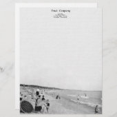 1940's Lake Michigan Beach Scene Briefhoofd (Voorkant / Achterkant)