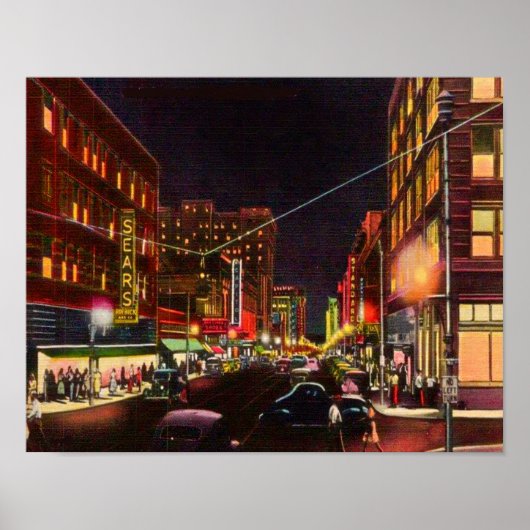 1940's Little Rock Main Street Poster (Voorkant)