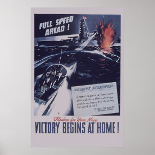 1940s Marineposter - De overwinning begint thuis! Poster