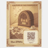 1940s Muziektherapie Dekbed | QR Code 40s Hits Fleece Deken (Voorkant)