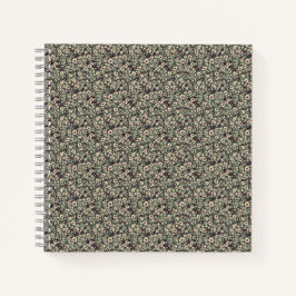 1940s Oorlogstijd Bloemige Sprig Vintage Patroon Notitieboek