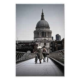 1940's op Millennium Bridge Londen (6331) Foto Afdruk