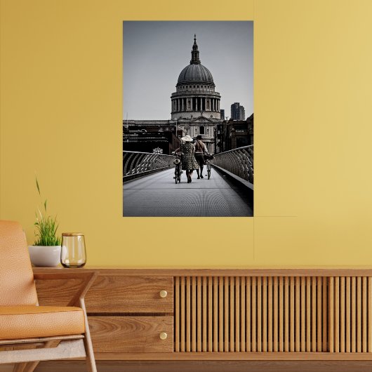 1940's op Millennium Bridge Londen (6331) Poster (Woonkamer 2)
