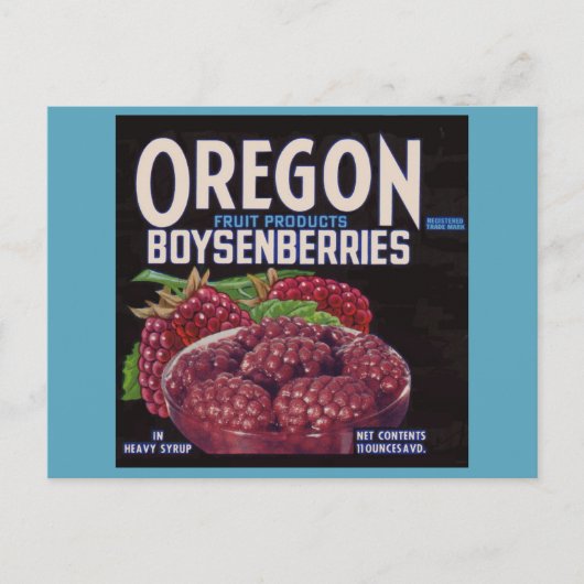 1940s Oregon Boysenbessen kan labelen Briefkaart (Voorkant)