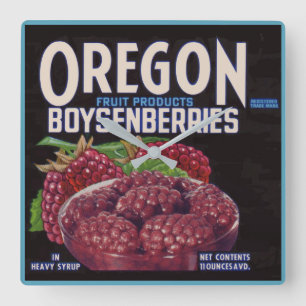 1940s Oregon Boysenbessen kan labelen Vierkante Klok