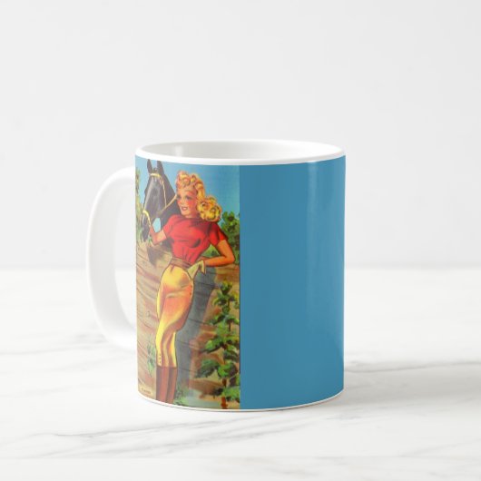 1940s pin-up gal and horse koffiemok (Voorkant links)