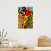 1940s pin-up gal and horse poster (Keuken)