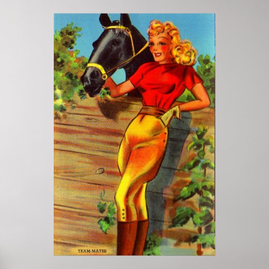 1940s pin-up gal and horse poster (Voorkant)