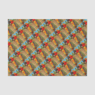 1940s pin-up gal and horse print tissuepapier