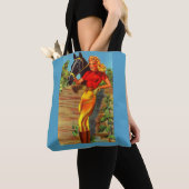1940s pin-up gal and horse print tote bag (Dichtbij)