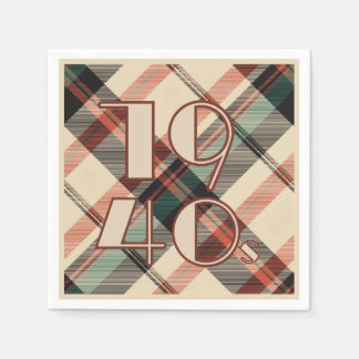 1940s Plaid Balloon Servet