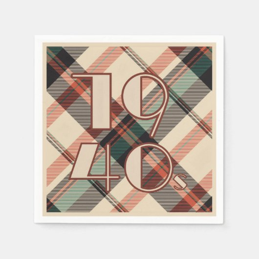 1940s Plaid Balloon Servet (Voorkant)