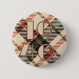 1940s Plaid Button