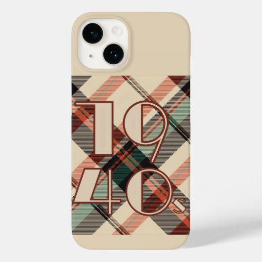 1940s Plaid iPhone 14 Hoesje (Achterkant)