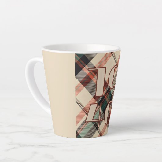 1940s Plaid Latte Mok (Linkerhoek)