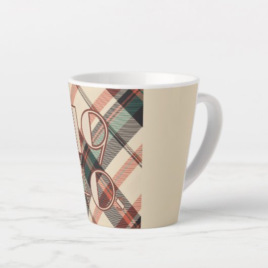 1940s Plaid Latte Mok (Rechterhoek)