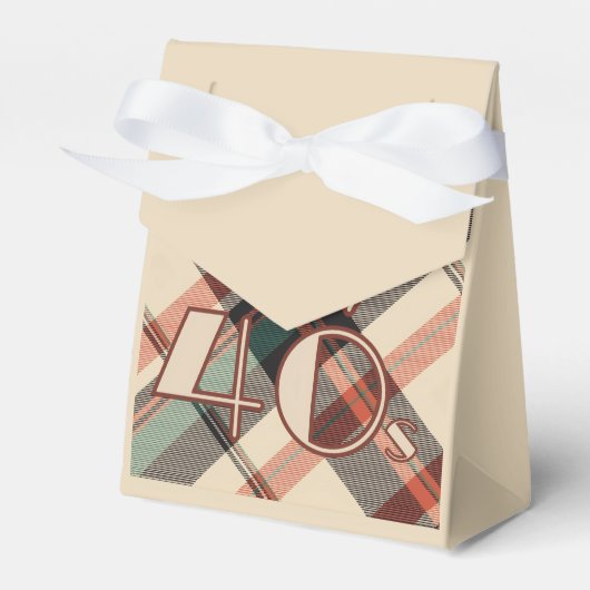 1940s Plaid Party Box Bedankdoosjes (Voorkant Zijde)