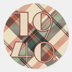 1940s Plaid Sticker