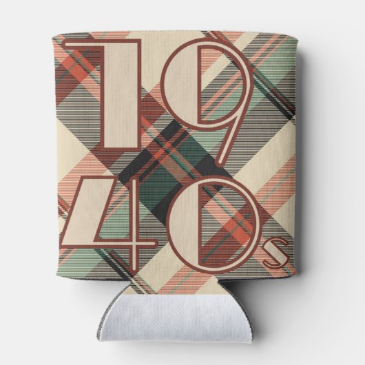 1940s Plaid Sticker Blikjeskoeler (Achterkant)