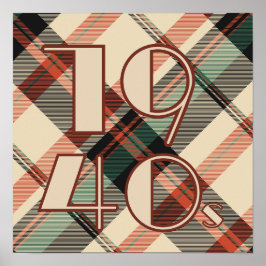 1940s Plaid Sticker Poster