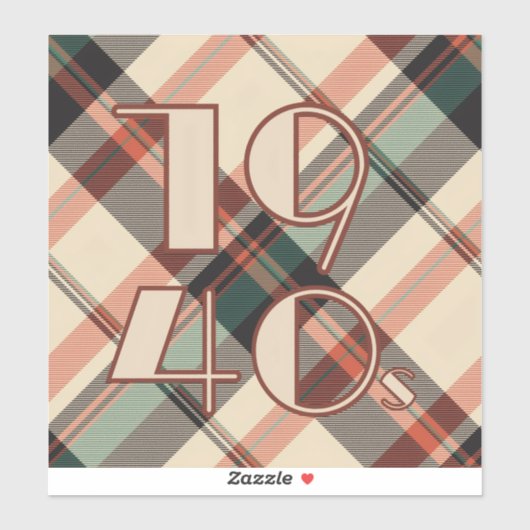 1940s Plaid Vinyl Sticker (Vel)