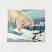 1940s polar beer en pinguïnprint wandkleed (Voorkant (horizontaal))