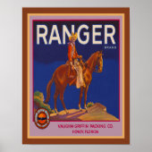 1940's Ranger Merk Oranje advertentie Poster (Voorkant)