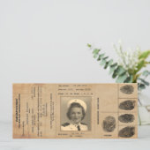 1940s Replica Paspoort Identificatie Menu (Staand voorkant)