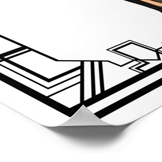  1940s Retro Black Cutout Dress Poster (Hoek)