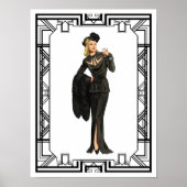  1940s Retro Black Cutout Dress Poster (Voorkant)