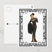  1940s Retro Black Cutout Dress Poster Briefkaart (Voorkant / Achterkant)