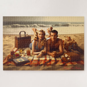 1940's Seaside Love Kust Romance Legpuzzel