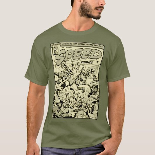 1940's SPEED Comics Actie T-Shirt (Voorkant)